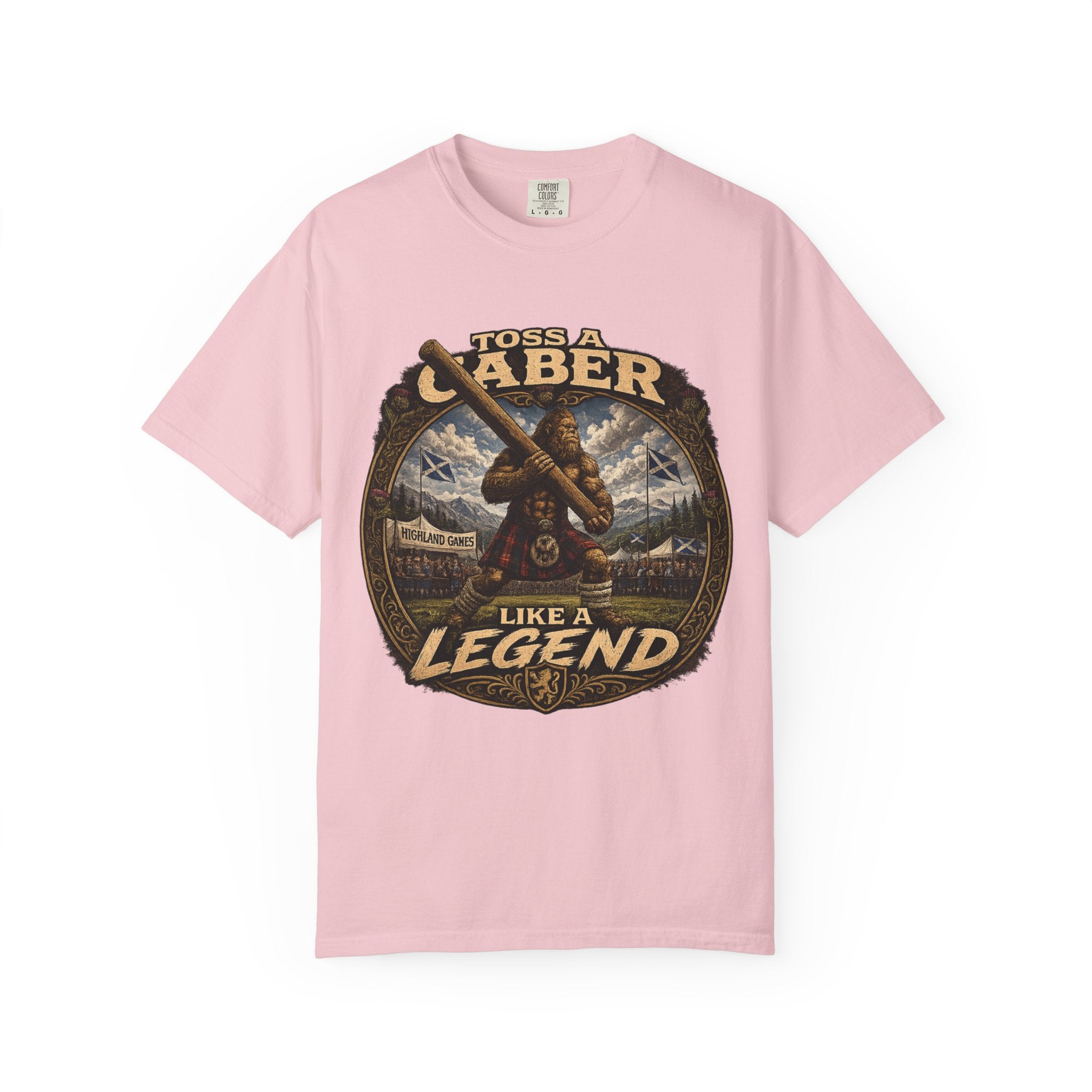 T-Shirt — 'Toss a Caber Like a Legend' Scottish Highland Games Graphic Tee