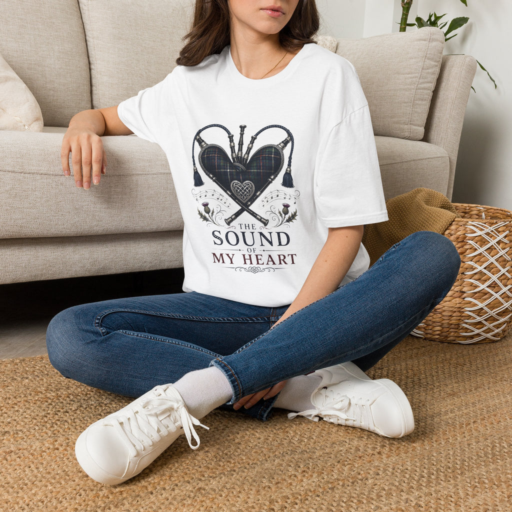Bagpipe Heart T-Shirt — “The Sound of My Heart” Scottish Music Tee