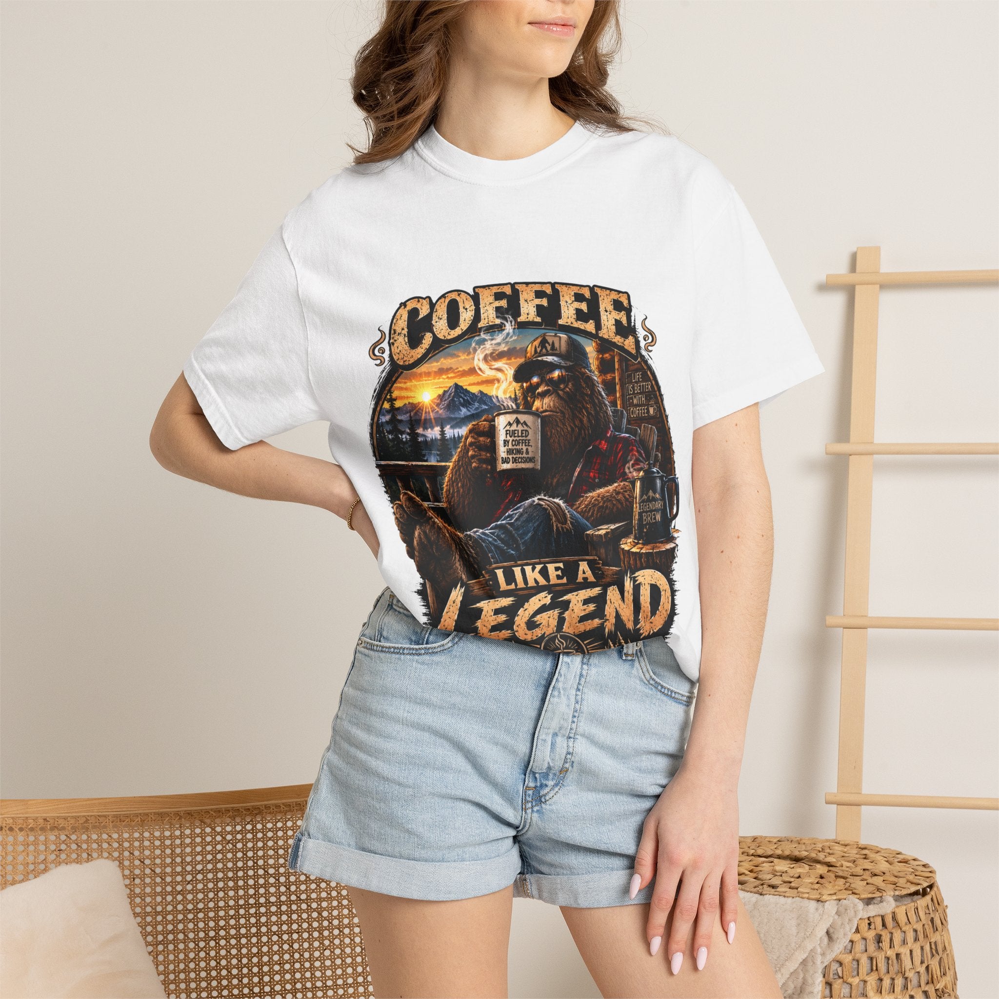 Coffee Like a Legend T-Shirt — Vintage Sasquatch Coffee Graphic Tee