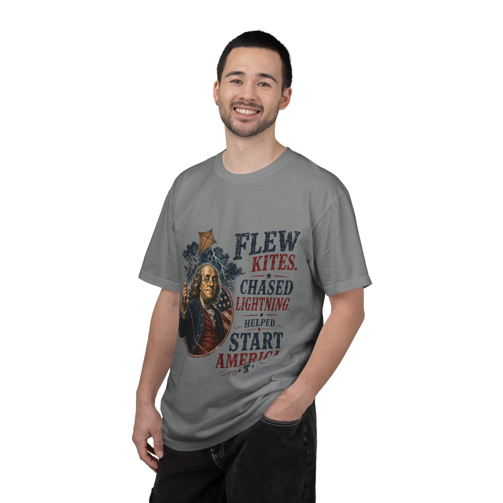 Vintage Benjamin Franklin 'Flew Kites, Chased Lightning' Tee