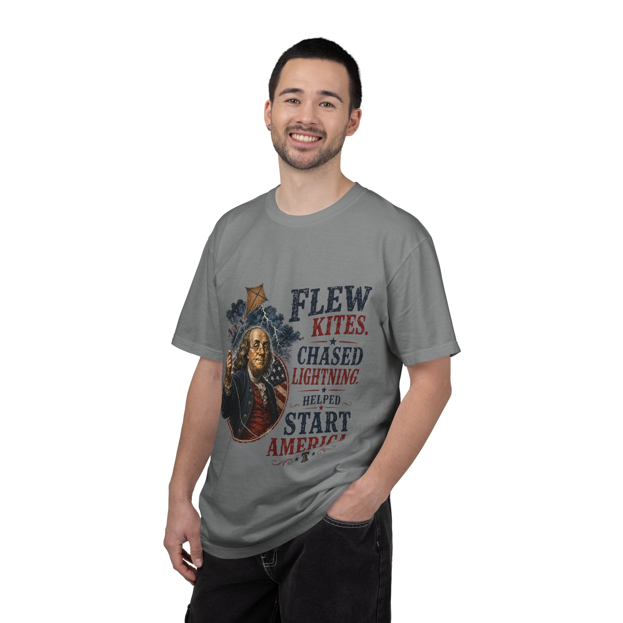 Vintage Benjamin Franklin 'Flew Kites, Chased Lightning' Tee