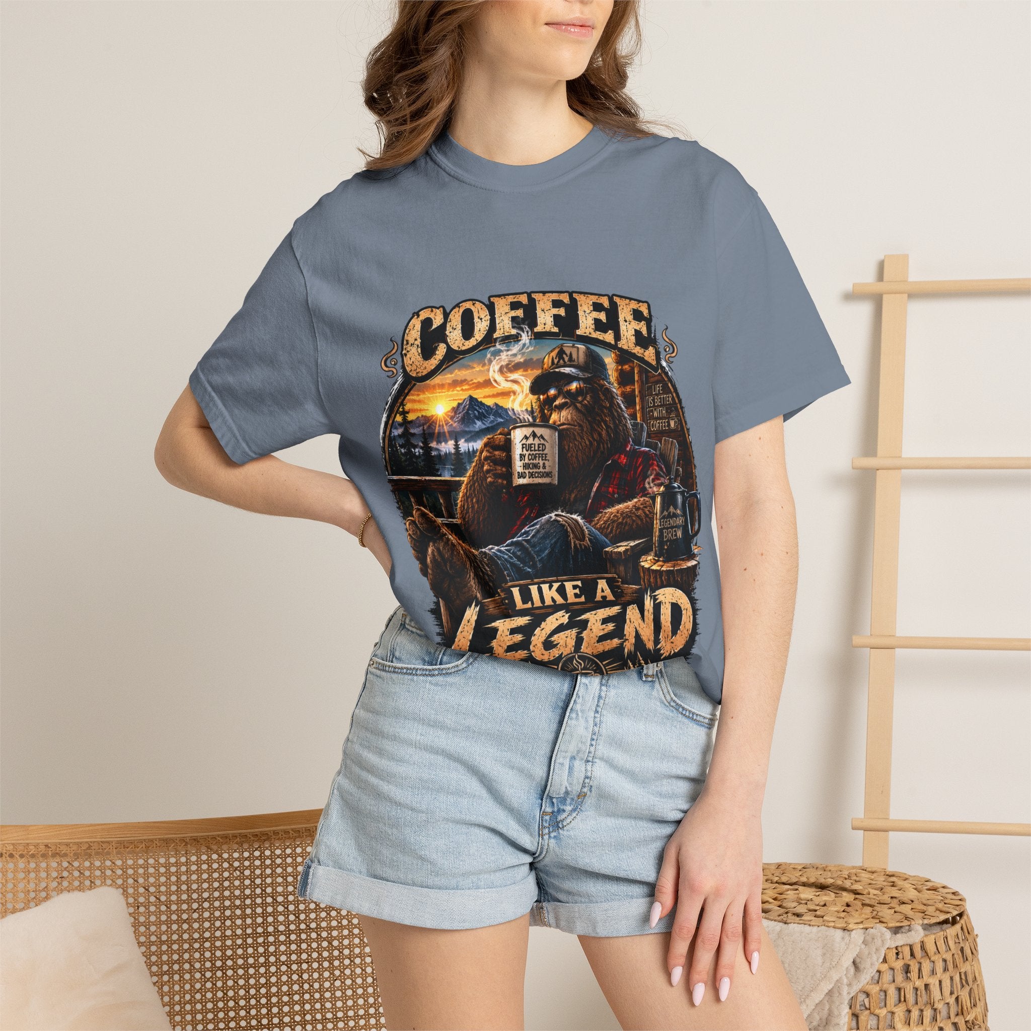 Coffee Like a Legend T-Shirt — Vintage Sasquatch Coffee Graphic Tee