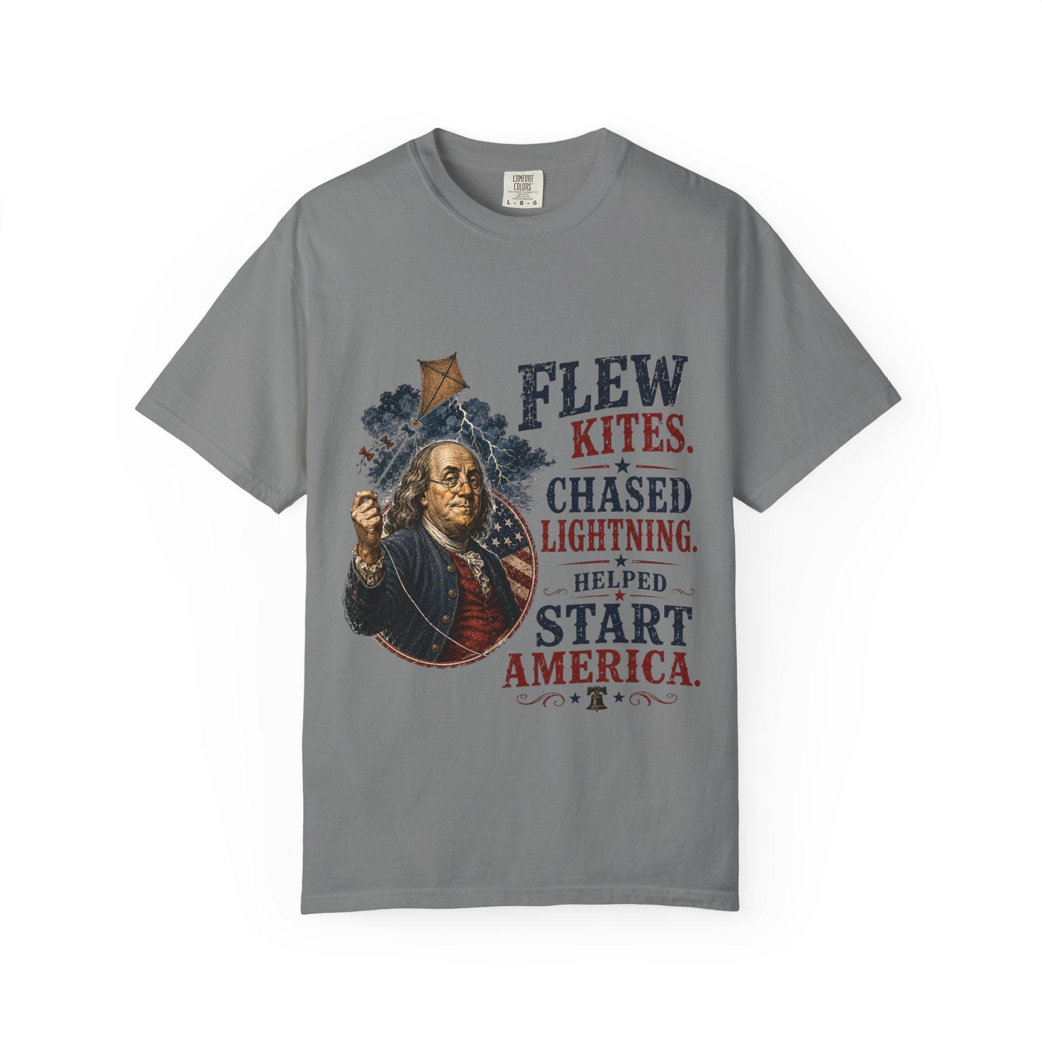 Vintage Benjamin Franklin 'Flew Kites, Chased Lightning' Tee