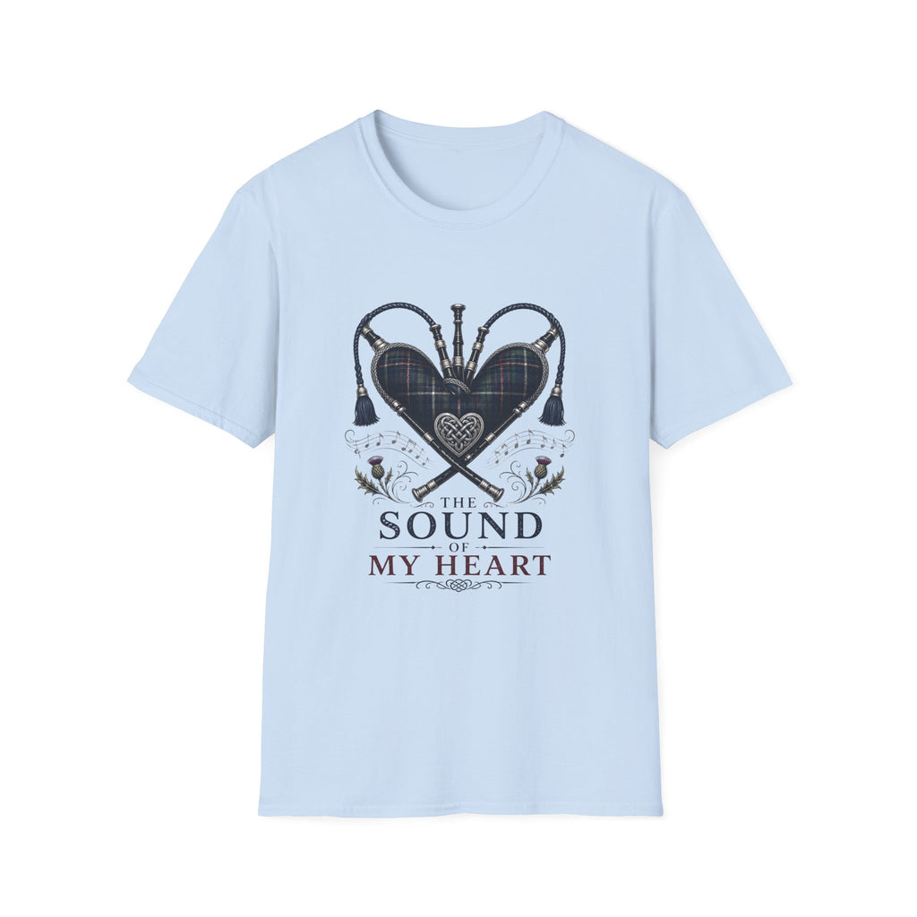 Bagpipe Heart T-Shirt — “The Sound of My Heart” Scottish Music Tee