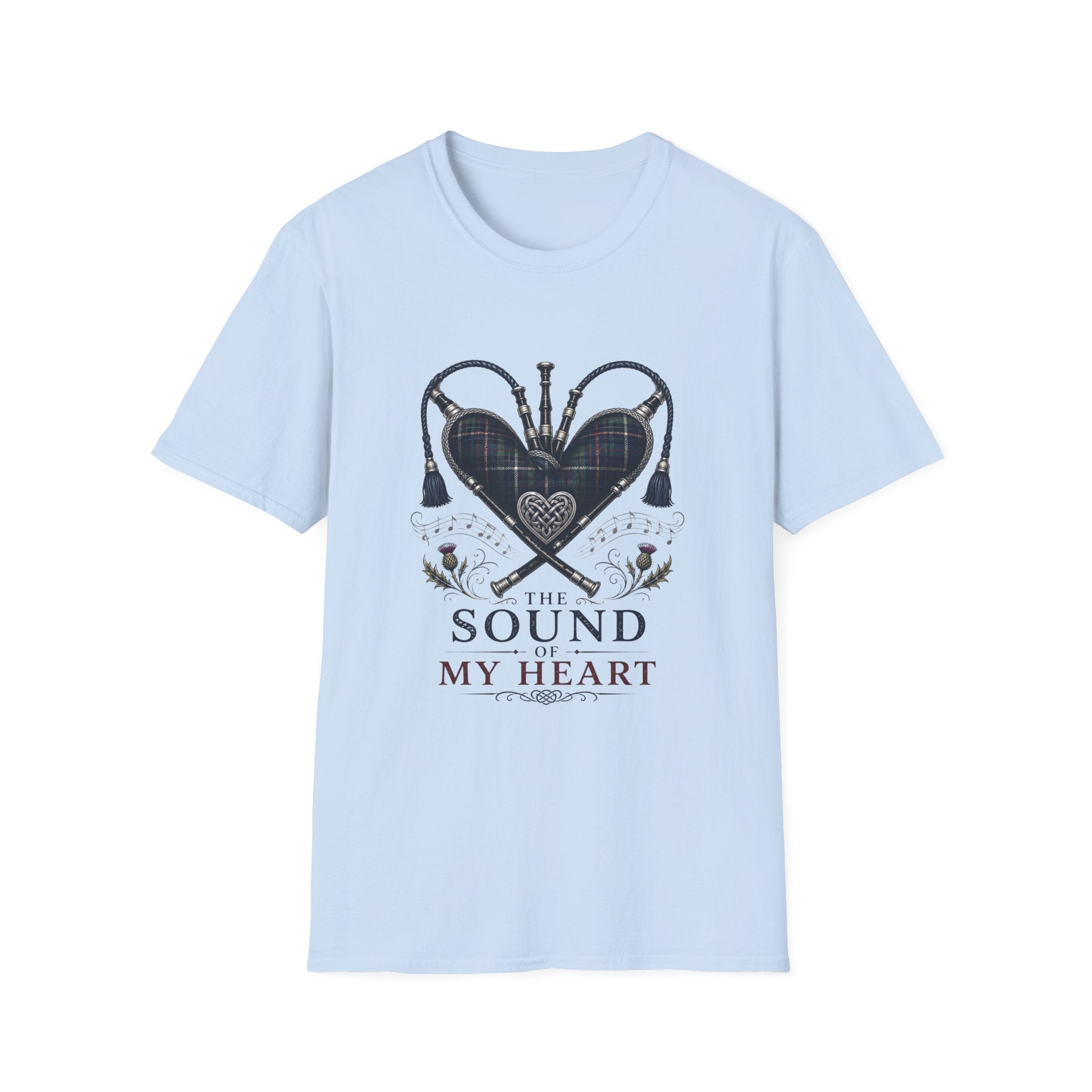 Bagpipe Heart T-Shirt — “The Sound of My Heart” Scottish Music Tee