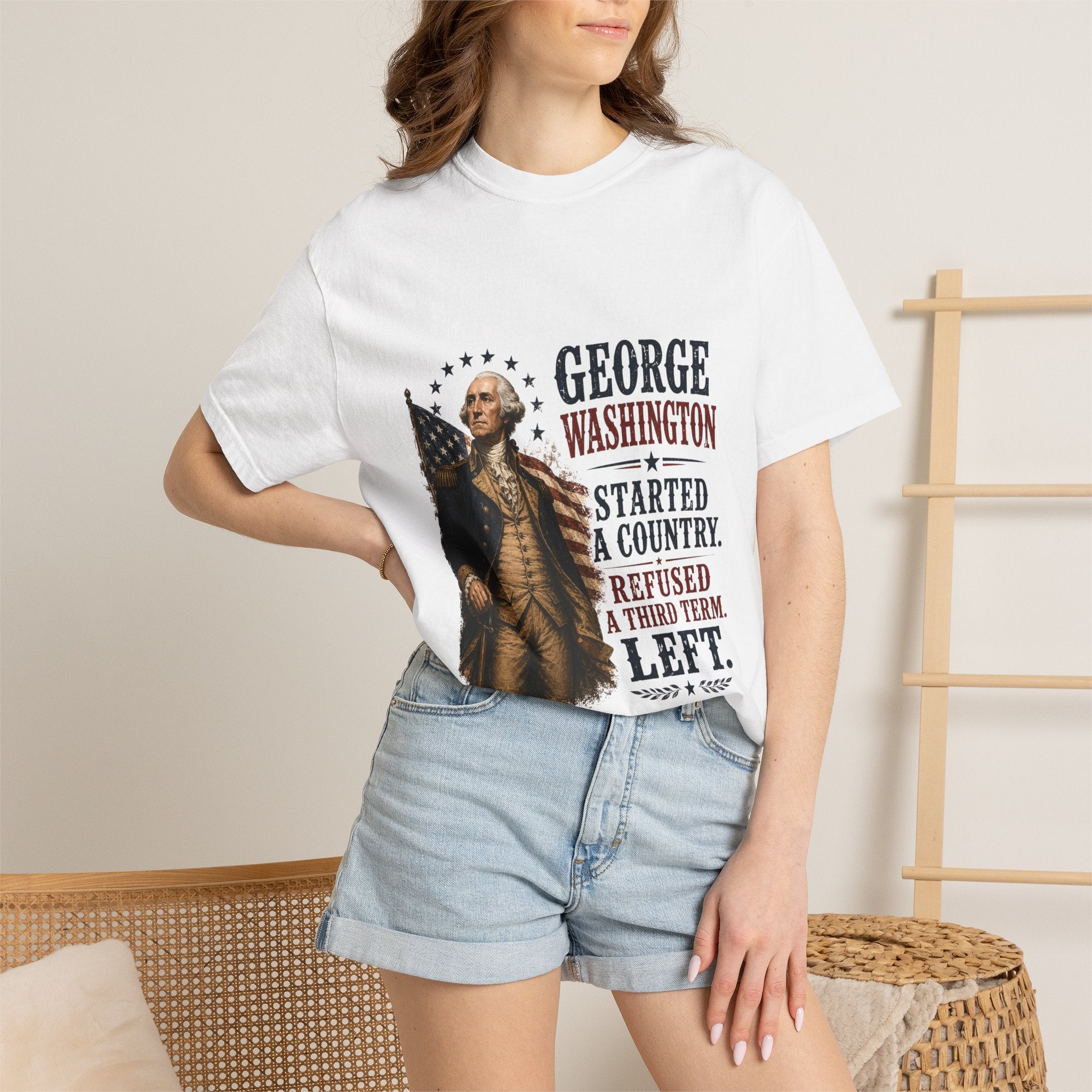 George Washington Patriotic T‑Shirt — “Started a Country, Refused a Third Term”