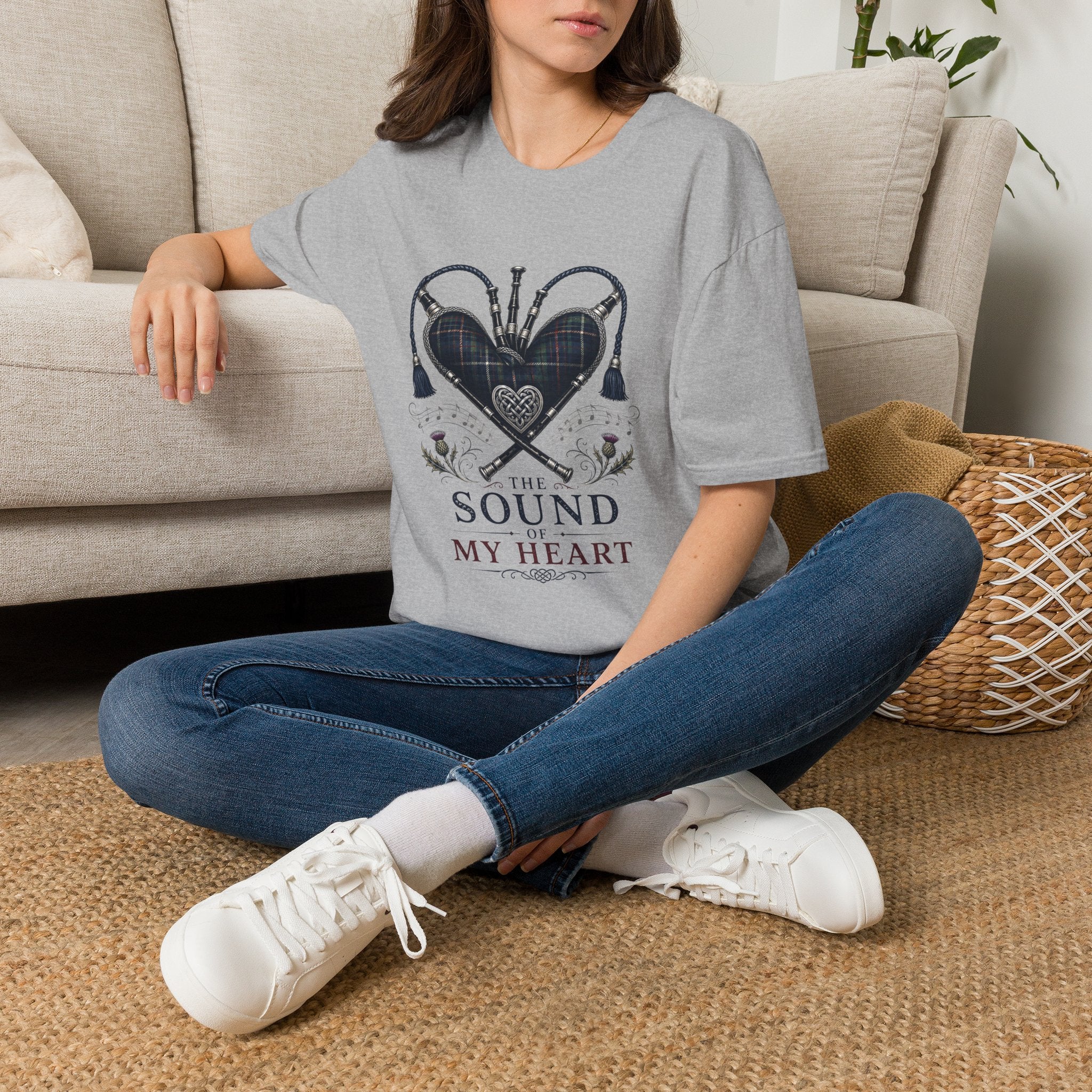 Bagpipe Heart T-Shirt — “The Sound of My Heart” Scottish Music Tee