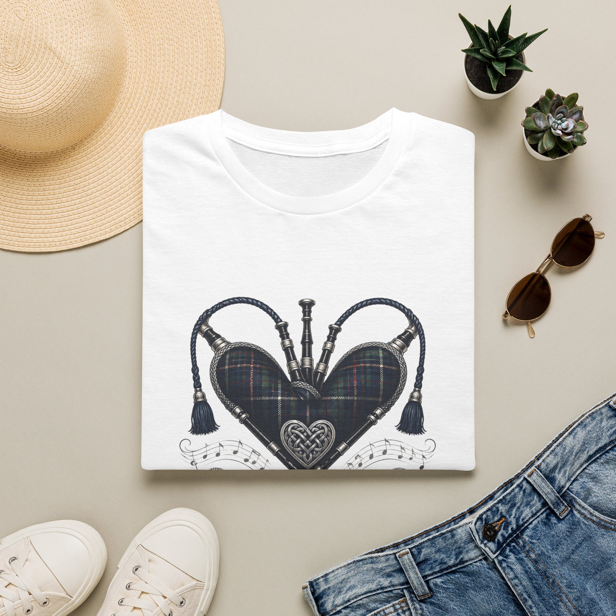 Bagpipe Heart T-Shirt — “The Sound of My Heart” Scottish Music Tee