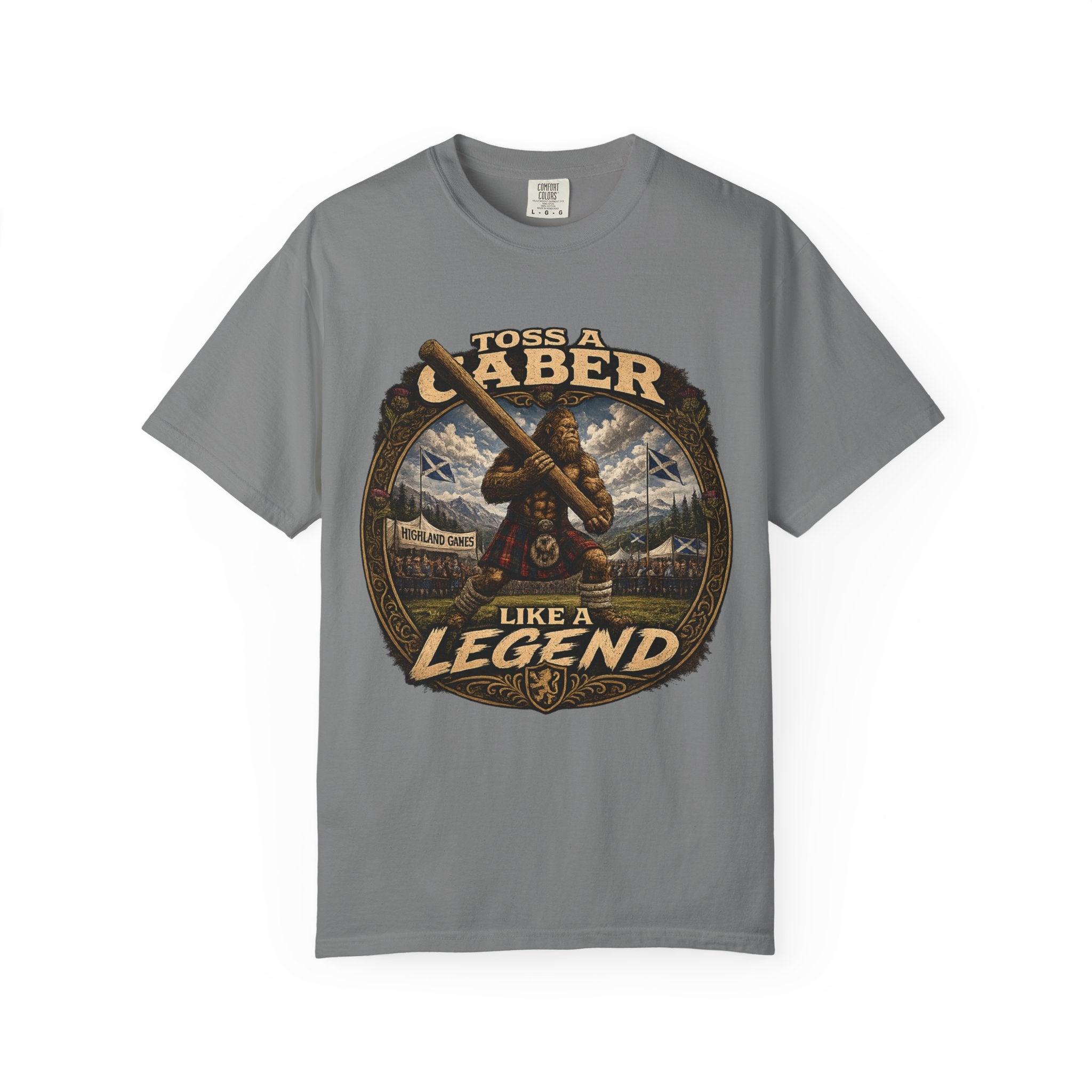 T-Shirt — 'Toss a Caber Like a Legend' Scottish Highland Games Graphic Tee