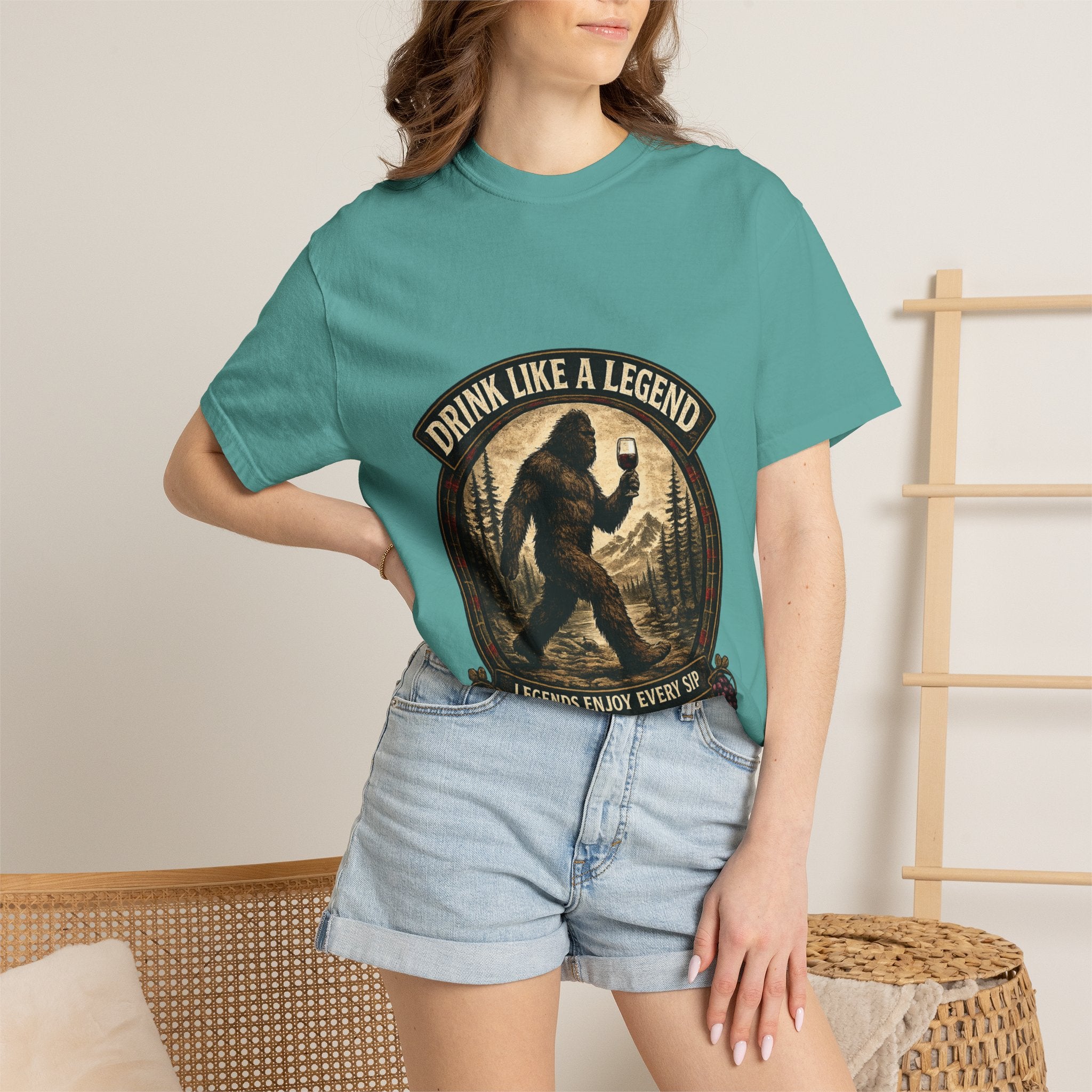 Drink Wine Like a Legend Bigfoot Graphic Tee