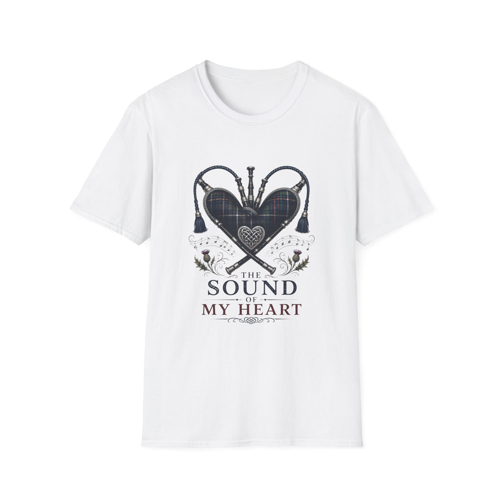 Bagpipe Heart T-Shirt — “The Sound of My Heart” Scottish Music Tee