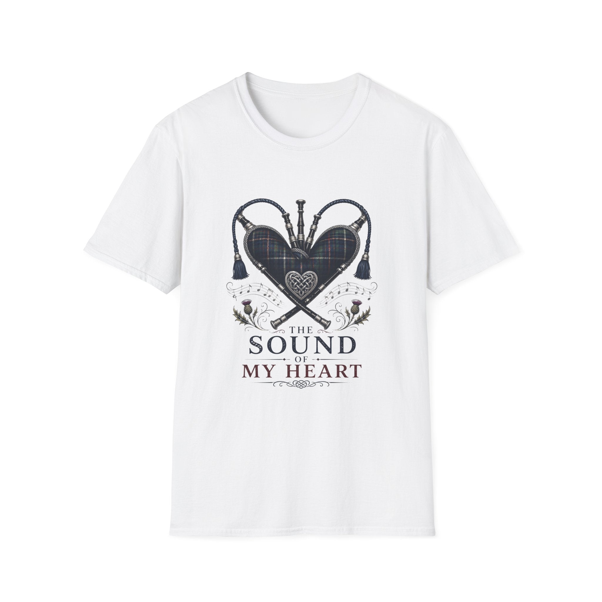 Bagpipe Heart T-Shirt — “The Sound of My Heart” Scottish Music Tee