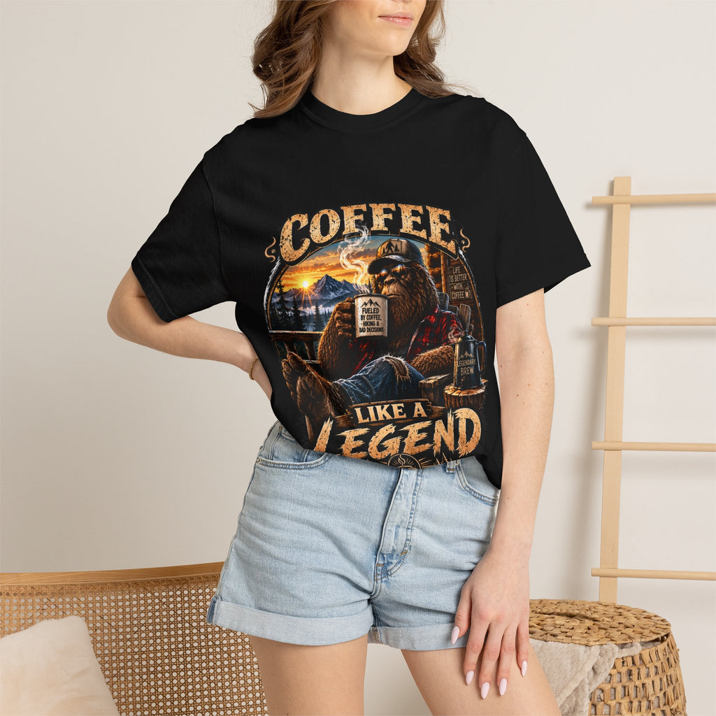 Coffee Like a Legend T-Shirt — Vintage Sasquatch Coffee Graphic Tee