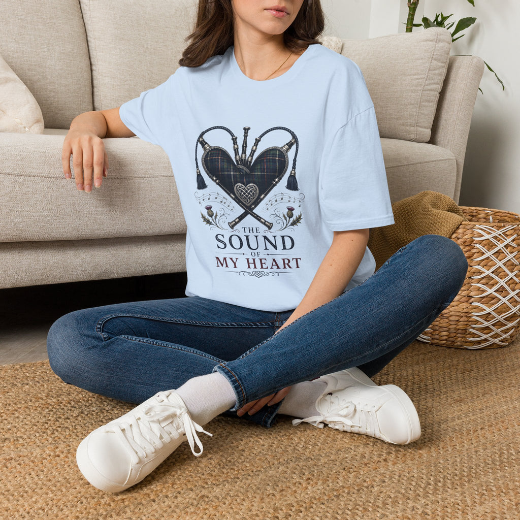 Bagpipe Heart T-Shirt — “The Sound of My Heart” Scottish Music Tee