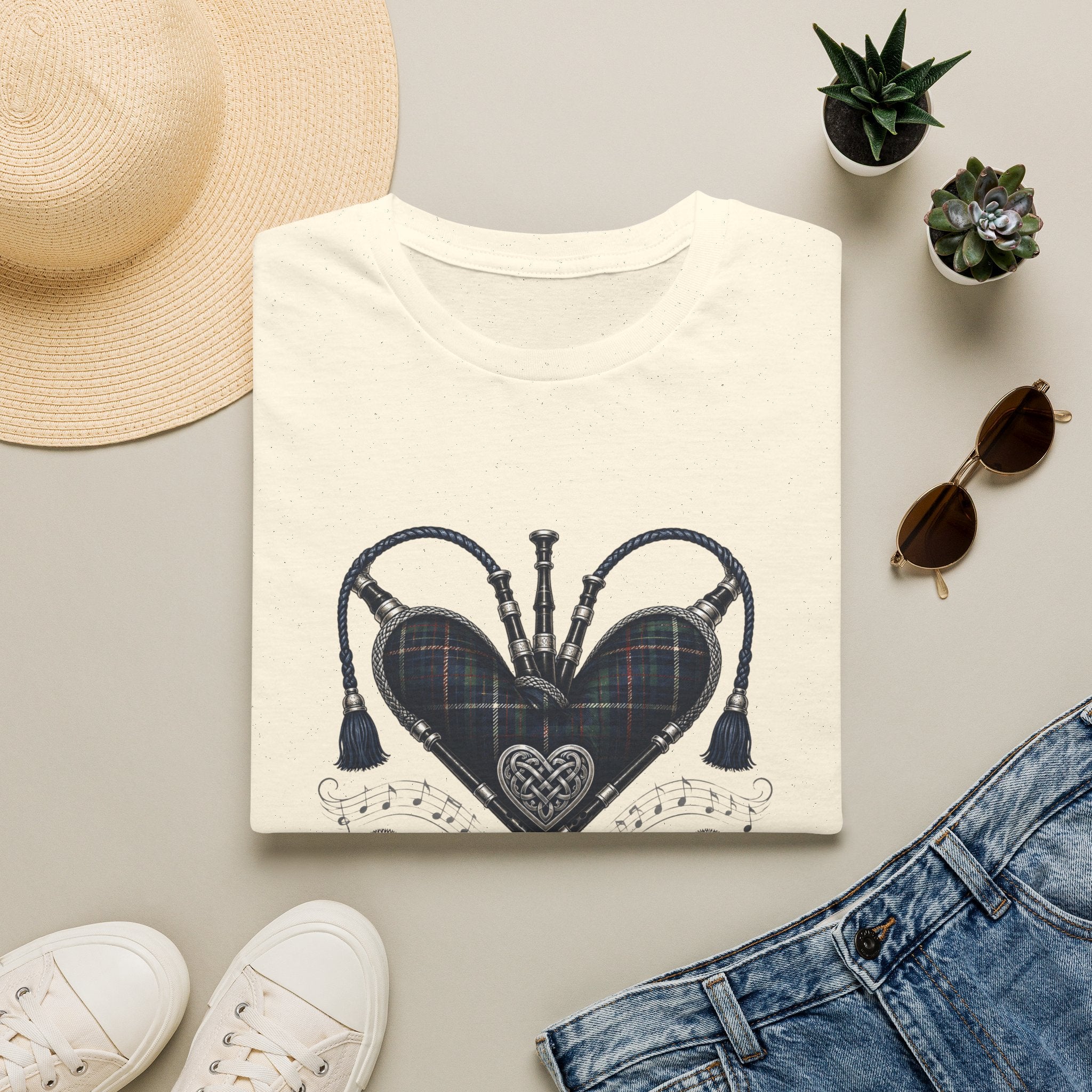 Bagpipe Heart T-Shirt — “The Sound of My Heart” Scottish Music Tee