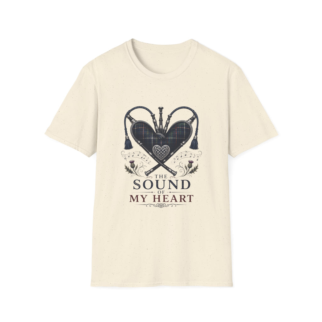 Bagpipe Heart T-Shirt — “The Sound of My Heart” Scottish Music Tee