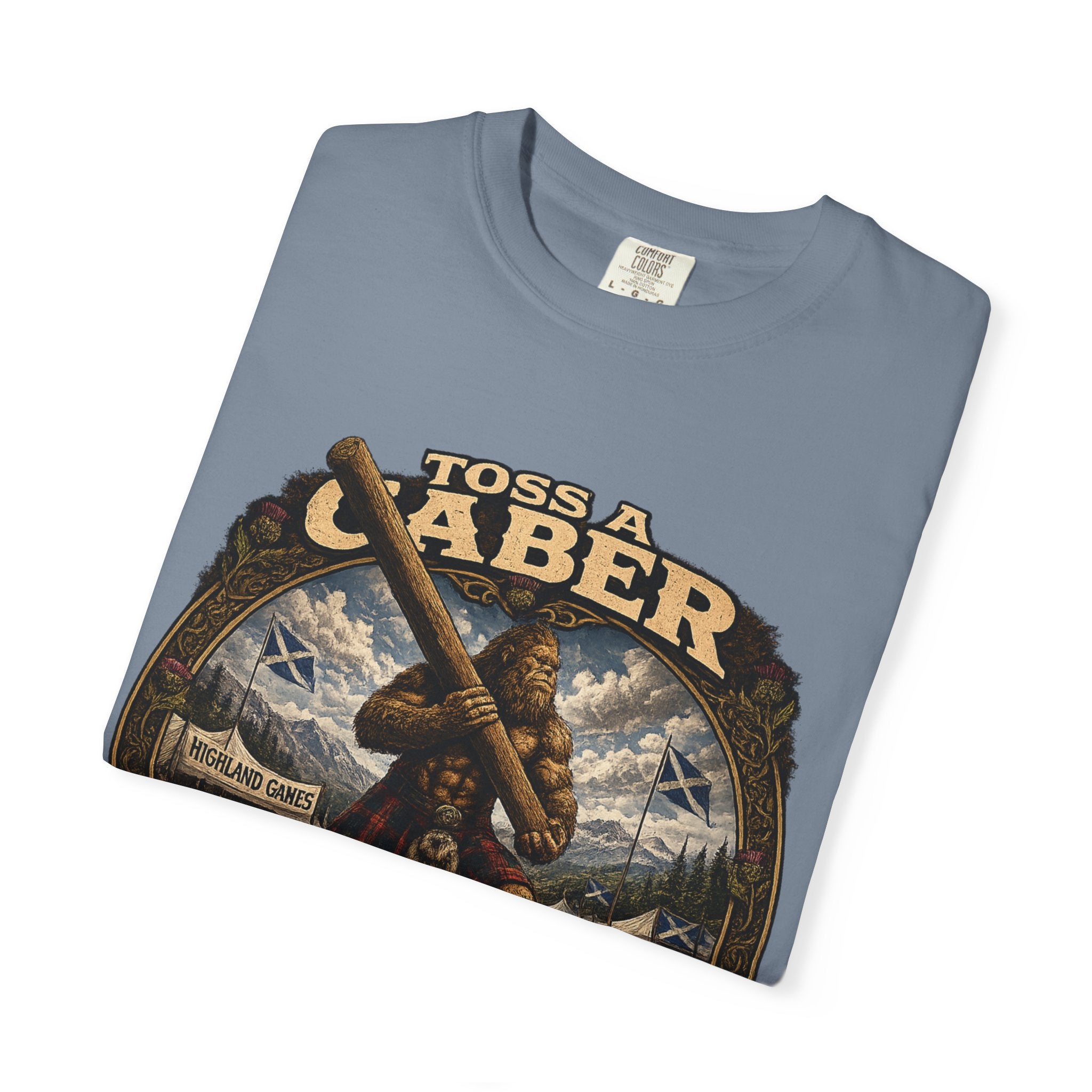 T-Shirt — 'Toss a Caber Like a Legend' Scottish Highland Games Graphic Tee