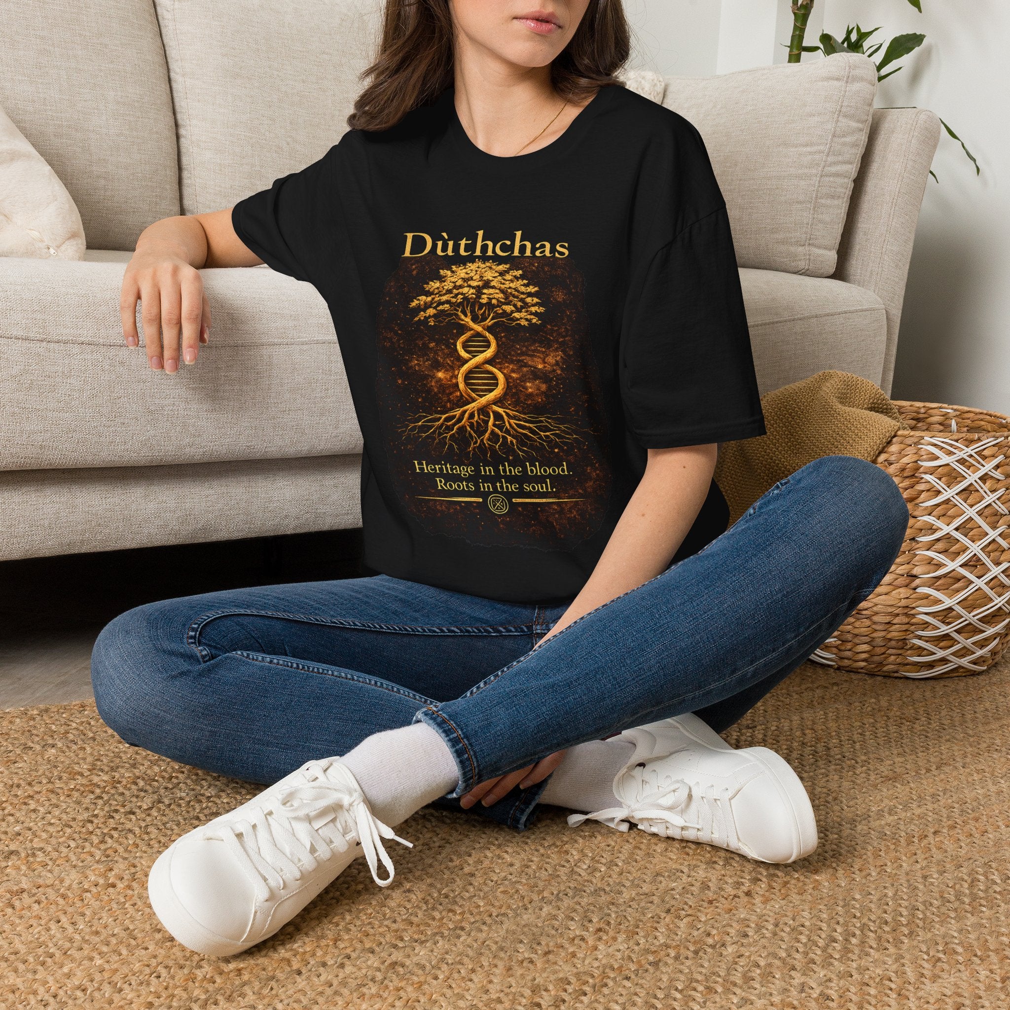 Dúthchas Heritage Tree T-Shirt — Gaelic Roots & Ancestry Design