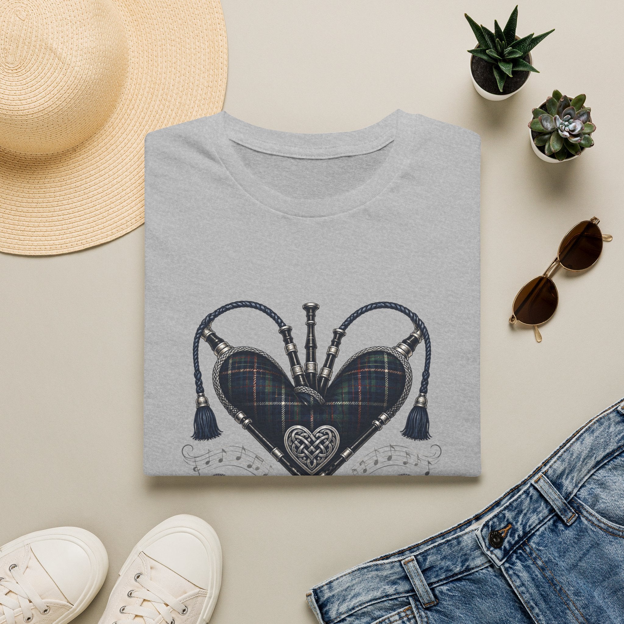 Bagpipe Heart T-Shirt — “The Sound of My Heart” Scottish Music Tee