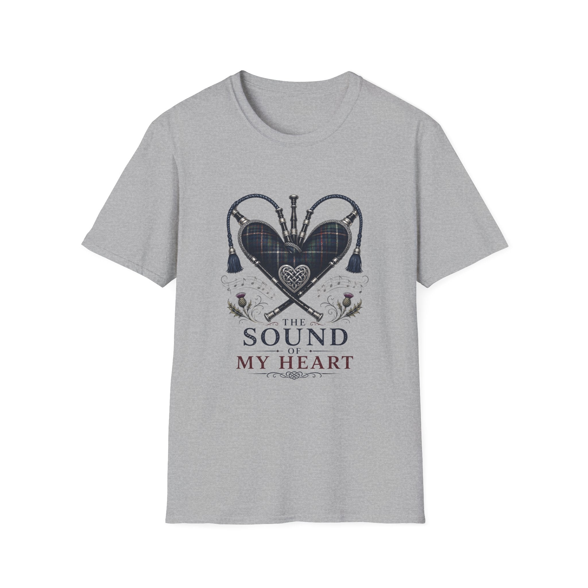 Bagpipe Heart T-Shirt — “The Sound of My Heart” Scottish Music Tee