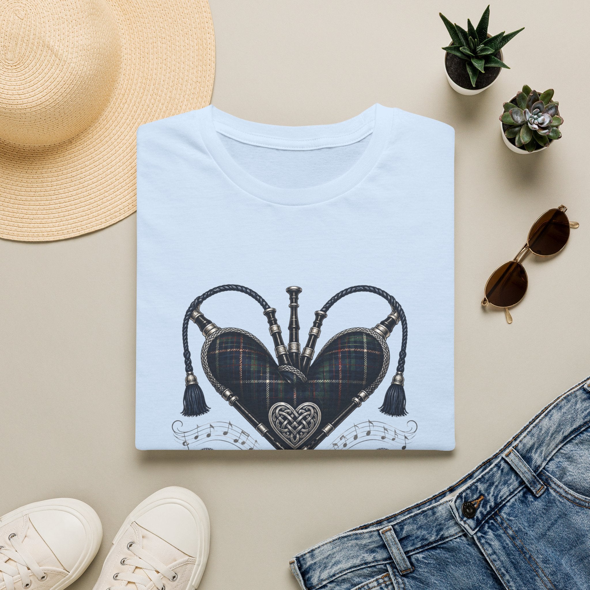 Bagpipe Heart T-Shirt — “The Sound of My Heart” Scottish Music Tee