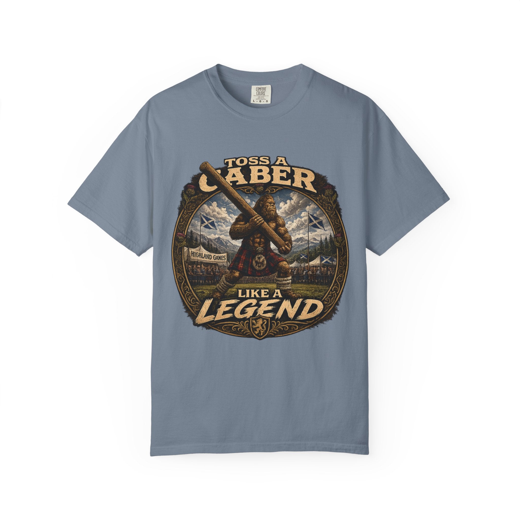 T-Shirt — 'Toss a Caber Like a Legend' Scottish Highland Games Graphic Tee