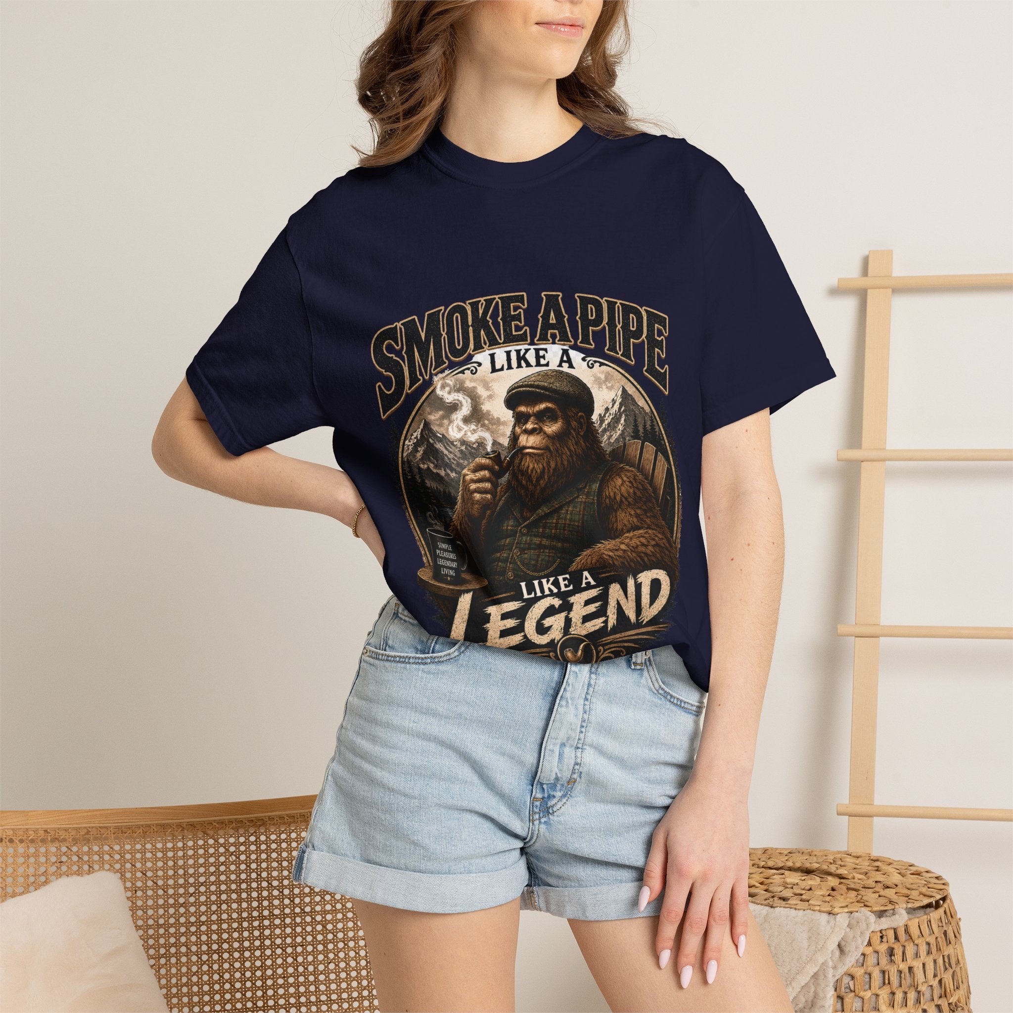 Pipe-Smoking Legend T-Shirt — Smoke a Pipe Like a Legend Vintage Graphic Tee