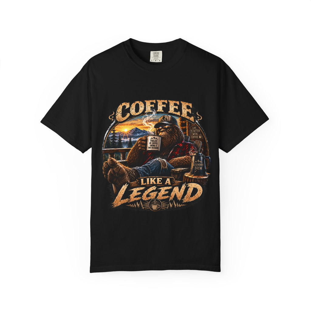 Coffee Like a Legend T-Shirt — Vintage Sasquatch Coffee Graphic Tee
