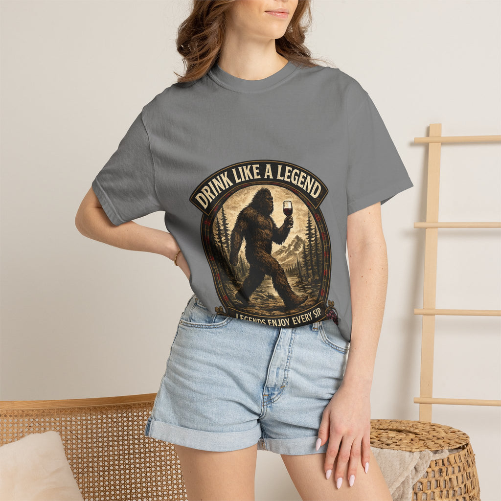 Drink Wine Like a Legend Bigfoot Graphic Tee