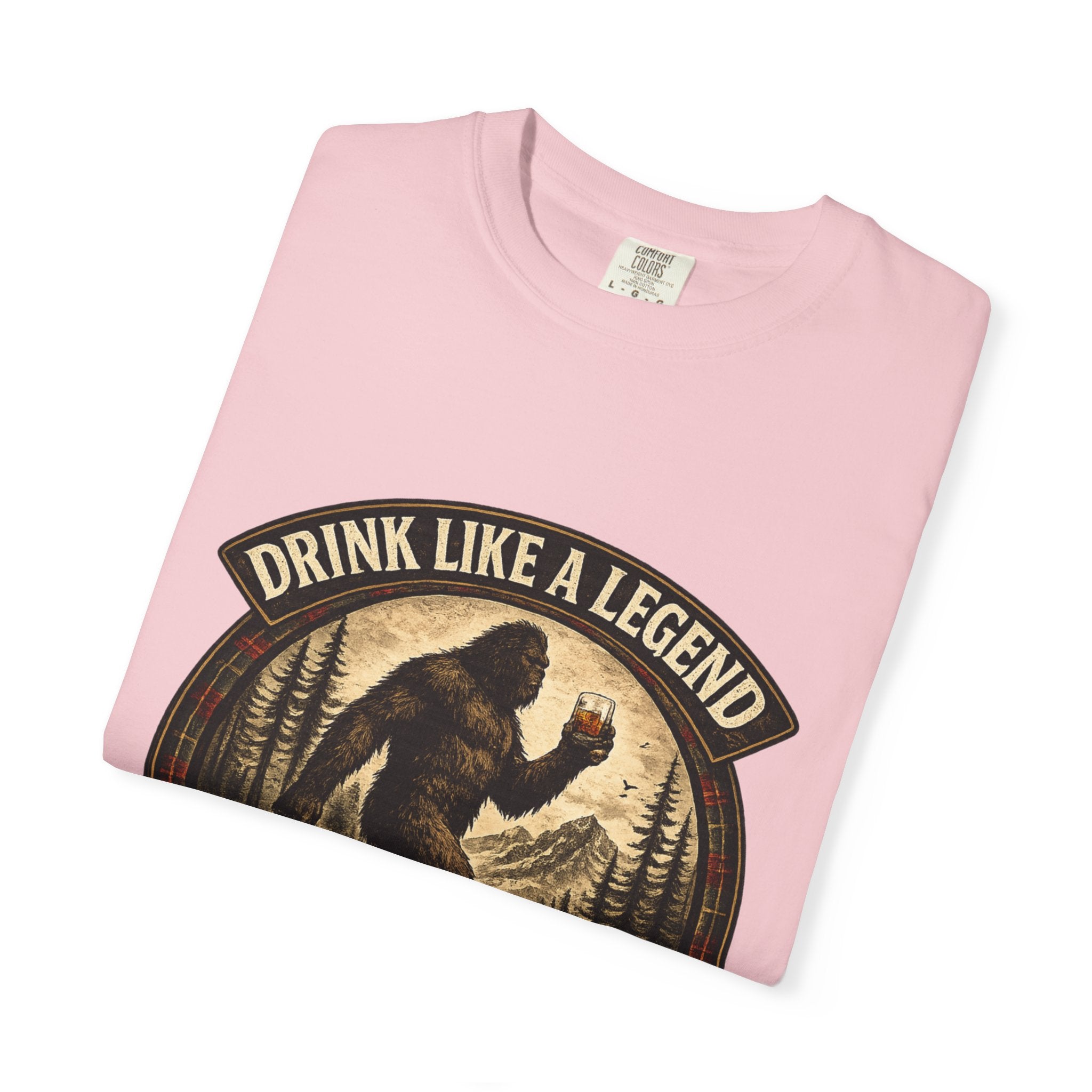 Drink Whiskey Like a Legend T-Shirt — Bigfoot Rustic Forest Graphic Tee