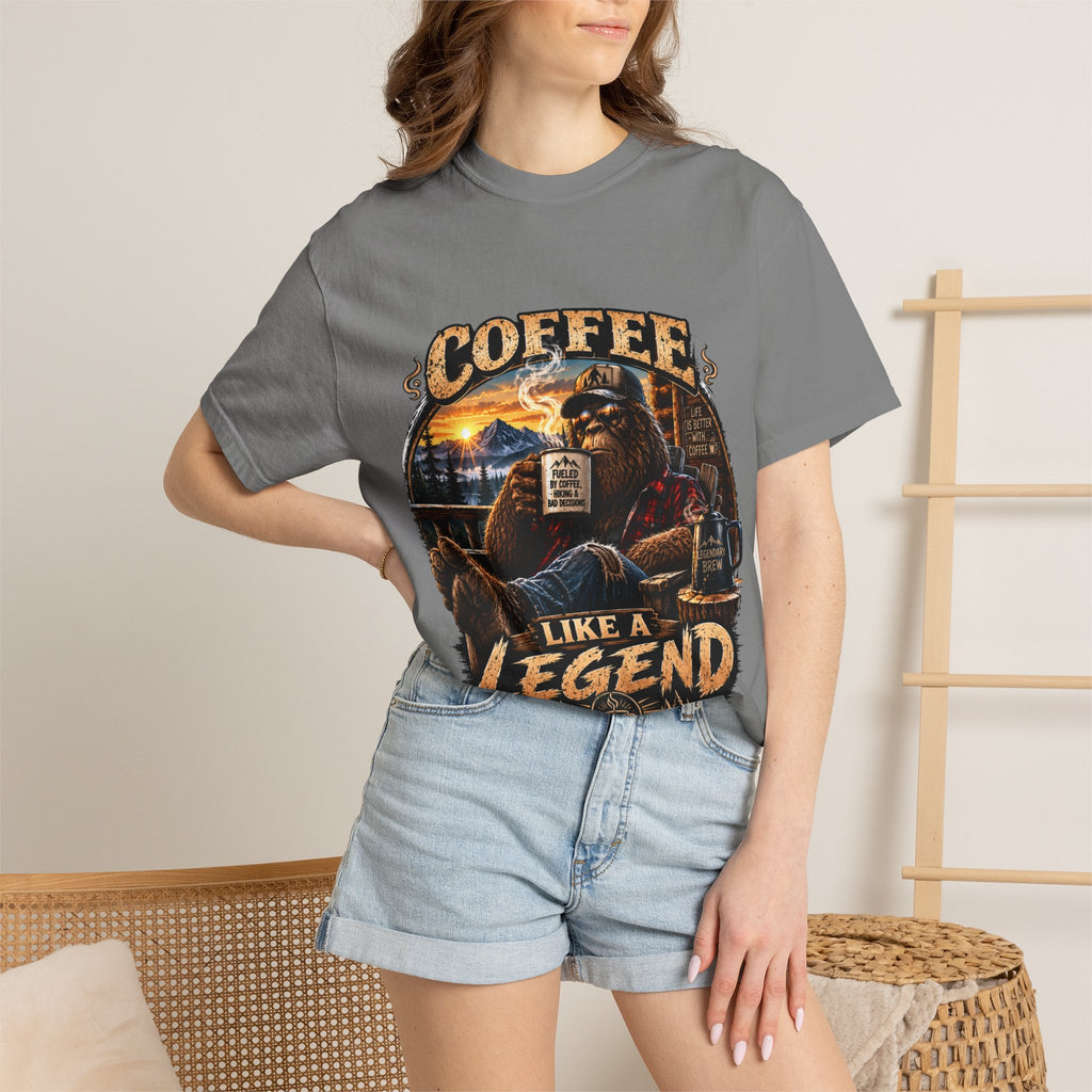 Coffee Like a Legend T-Shirt — Vintage Sasquatch Coffee Graphic Tee